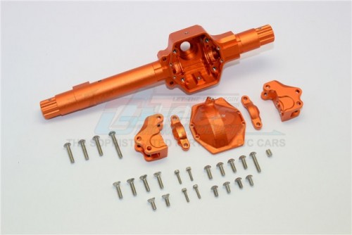 GPM Racing Axial SMT10™ Grave Digger Monster Jam Truck Aluminium Front Or Rear Axle Housing Assembly ( Gpm Upgrade Version)- 6Pc Set Orange