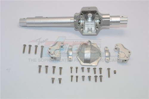GPM Racing Axial SMT10™ Grave Digger Monster Jam Truck Aluminium Front Or Rear Axle Housing Assembly ( Gpm Upgrade Version)- 6Pc Set Silver