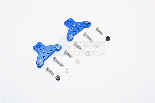 GPM Racing Axial SMT10™ Grave Digger Monster Jam Truck Aluminium Front/Rear Adjustable Shock Mount - 1Pr Set Blue