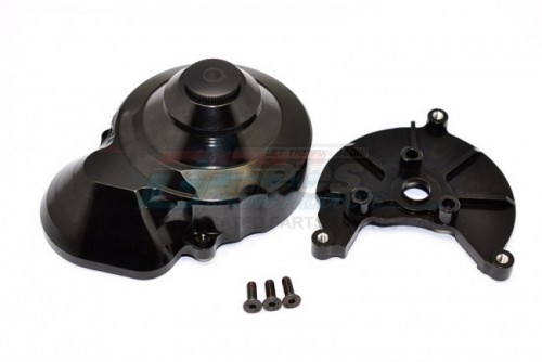 GPM Racing Axial SMT10™ Grave Digger Monster Jam Truck Aluminium Transmission Spur Gear Case -2Pcs Set (For Scx10 Wraith Smt10 Monster Jam Ax90055) Black