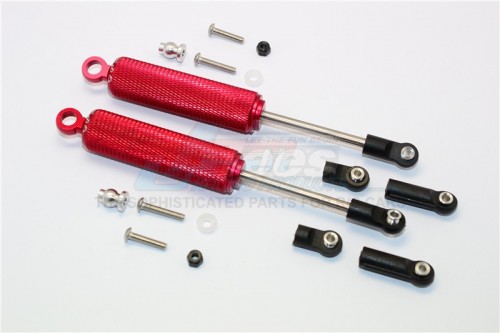 GPM Racing Axial SMT10™ Grave Digger Monster Jam Truck Aluminium Front/Rear Internal Shocks ( 3 Length Adjustable Design ) - 1Pr Set (For Smt10 Monster Jam Ax90055 Ax90057) Red