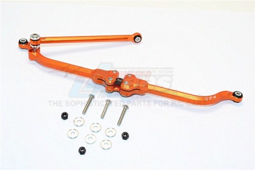 GPM Racing Axial SMT10™ Grave Digger Monster Jam Truck Aluminium Adjustable Steering Link - 2Pcs Set (For Rr10 Bomber Wraith Smt10 Monster Jam Ax90055 Ax90057) Orange