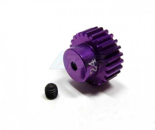 GPM Racing Team Losi Mini LST Aluminum Motor Gear (24t) With Screw - 1 Piece Set Purple