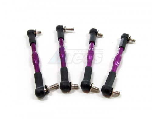 GPM Racing Team Losi Mini LST Aluminum Completed Tie Rod With Ball Screws - 4pcs Set Purple