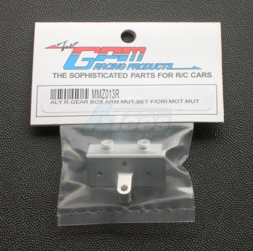 GPM Racing Kyosho Mini-Z Monster Aluminum Rear Gear Box Arm Mount Set For Original Motor Mount- 1Set Silver