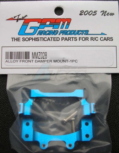 GPM Racing Kyosho Mini-Z Monster Aluminum Front Damper Mount - 1 pc Blue