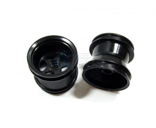 GPM Racing Kyosho Mini-Z Monster Aluminum Front/Rear Flat Rims (star) - 1pr Black