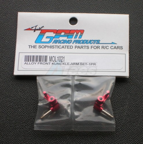 GPM Racing Kyosho Mini-Z Overland Aluminum Front Knuckle Arm Set - 1 Pair Red
