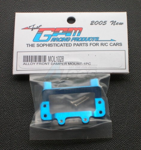 GPM Racing Kyosho Mini-Z Overland Aluminum Front Damper Mount - 1 pc Blue
