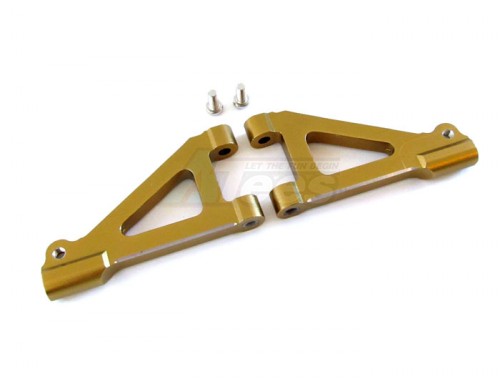 GPM Racing Kyosho Inferno MP7.5 Aluminum Front Upper Arm With Screws - 1Pair Set Golden Black