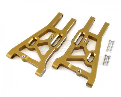 GPM Racing Kyosho Inferno MP7.5 Aluminum Front Lower Arm With Screws - 1pair Set Golden Black