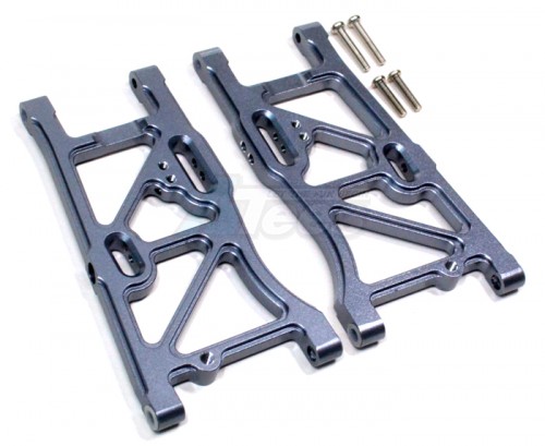 GPM Racing Kyosho Inferno MP7.5 Aluminum Rear Lower Arm with Screws 1 Pair Set Gun Metal