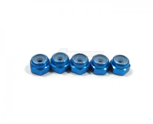 GPM Racing Kyosho Mini-Z MR-02 Aluminum 2mm Lock Nuts - 5pcs Blue