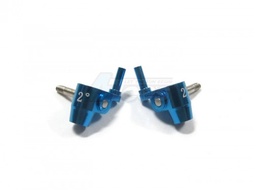 GPM Racing Kyosho Mini-Z MR-02 Aluminum Front Knuckle Arm Set (2 Degree Caster)- 1 Pair Blue
