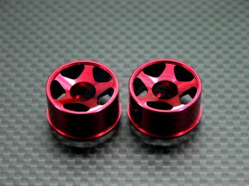 GPM Racing Kyosho Mini-Z MR-02 Aluminum Rear Sinkage Rims(star) - 1 Pair Red