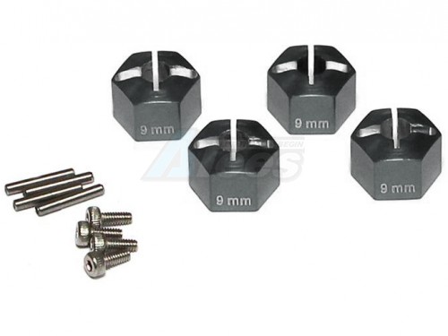 GPM Racing HPI Savage XS Flux Aluminum Hex Adapter 12Mm Diameter With 9Mm Thickness-4Pcs Set Gun Metal