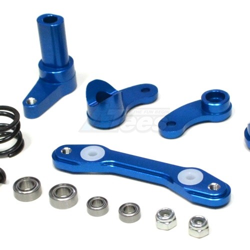 GPM Racing HPI Savage XS Flux Aluminum Steering Assembly With Bearing - 1 Set Blue