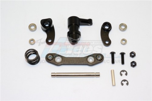 GPM Racing HPI Savage XS Flux Aluminum Steering Assembly With Bearing - 1 Set Black