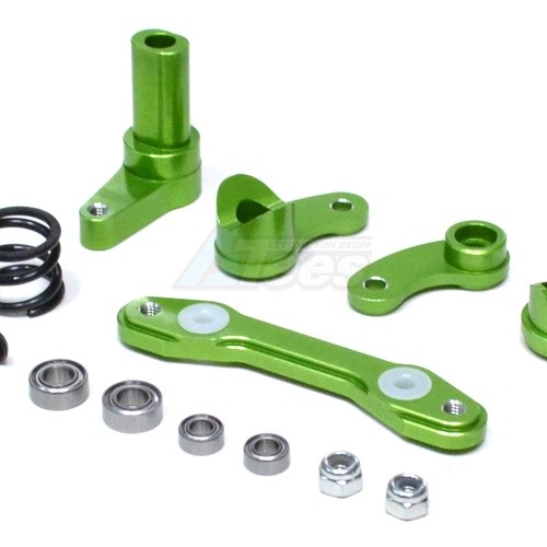GPM Racing HPI Savage XS Flux Aluminum Steering Assembly With Bearing - 1 Set Green