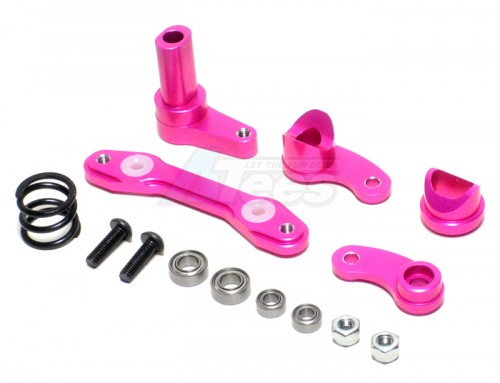 GPM Racing HPI Savage XS Flux Aluminum Steering Assembly With Bearing - 1 Set Pink