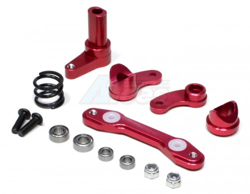 GPM Racing HPI Savage XS Flux Aluminum Steering Assembly With Bearing - 1 Set Red