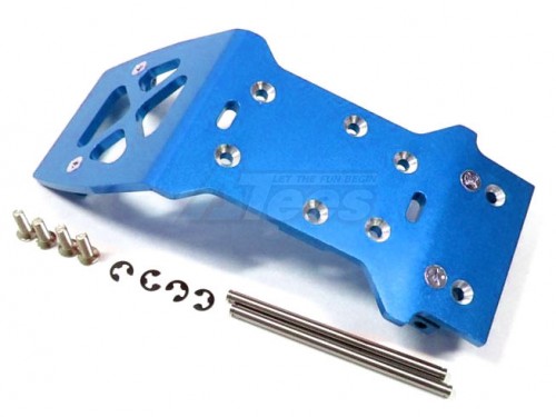 GPM Racing HPI Savage XS Flux Aluminum Rear Skid Plate Set Blue