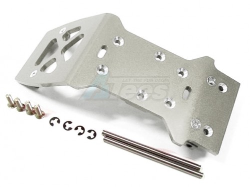 GPM Racing HPI Savage XS Flux Aluminum Rear Skid Plate Set Silver