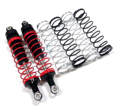 GPM Racing HPI Savage XS Flux Aluminum Front / Rear Shocks With Aluminum Ball Ends 100mm & 1.1mm 1.2mm 1.3mm Coil Spring 1 Pair Set Black