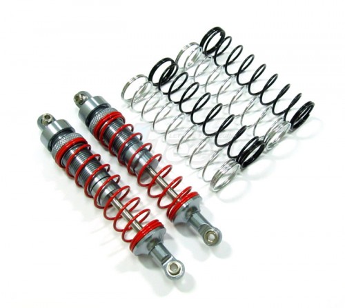 GPM Racing HPI Savage XS Flux Aluminum Front / Rear Shocks With Aluminum Ball Ends 100mm & 1.1mm 1.2mm 1.3mm Coil Spring 1 Pair Set Gun Metal