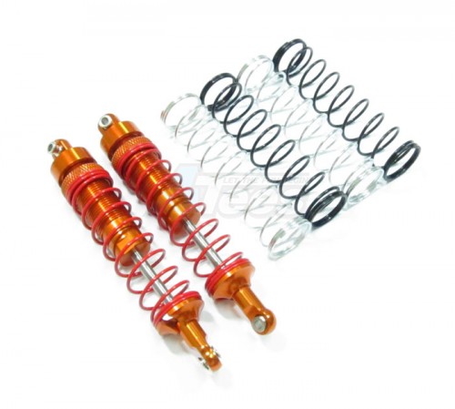 GPM Racing HPI Savage XS Flux Aluminum Front / Rear Shocks With Aluminum Ball Ends 100mm & 1.1mm 1.2mm 1.3mm Coil Spring 1 Pair Set Orange