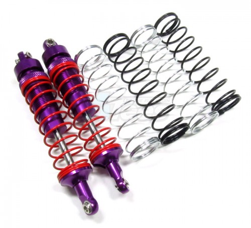 GPM Racing HPI Savage XS Flux Aluminum Front / Rear Shocks With Aluminum Ball Ends 100mm & 1.1mm 1.2mm 1.3mm Coil Spring 1 Pair Set Purple