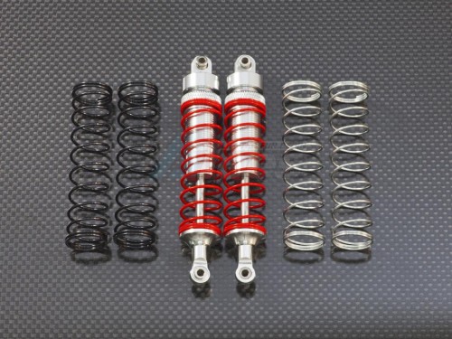 GPM Racing HPI Savage XS Flux Aluminum Front / Rear Shocks With Aluminum Ball Ends 100mm & 1.1mm 1.2mm 1.3mm Coil Spring 1 Pair Set Silver