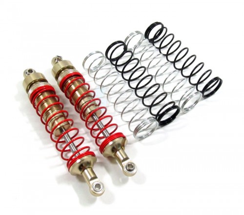 GPM Racing HPI Savage XS Flux Aluminum Front / Rear Shocks With Aluminum Ball Ends 100mm & 1.1mm 1.2mm 1.3mm Coil Spring 1 Pair Set Titanium