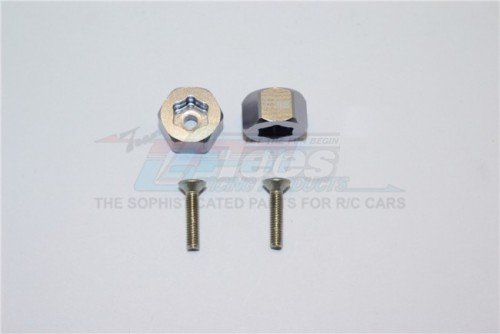 GPM Racing Axial Yeti Jr.™ Aluminum Front Hex Adapters-4Pc Set Gun Metal