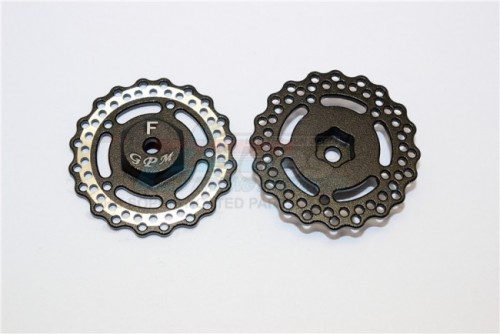 GPM Racing Axial Yeti Jr.™ Aluminium Front Wheel Hex With Brake Disk-2Pcs Black