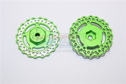 GPM Racing Axial Yeti Jr.™ Aluminium Front Wheel Hex With Brake Disk-2Pcs Green