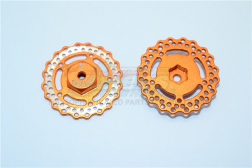 GPM Racing Axial Yeti Jr.™ Aluminium Front Wheel Hex With Brake Disk-2Pcs Orange