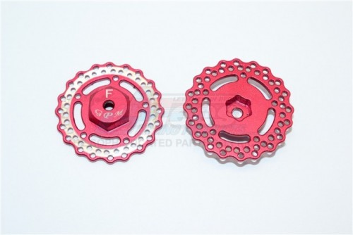 GPM Racing Axial Yeti Jr.™ Aluminium Front Wheel Hex With Brake Disk-2Pcs Red