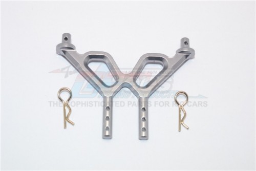 GPM Racing Axial Yeti Jr.™ Aluminum Front Body Post And Mount - 3Pc Set Gun Metal