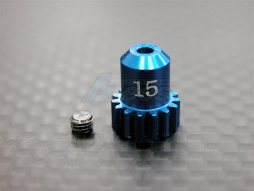 GPM Racing Kyosho Mini-Z AWD Aluminum Motor Gear (15t) With Screw - 1 Piece Set Blue