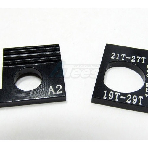 GPM Racing Kyosho Mini-Z AWD Aluminum Motor Spacer (motor Gear 17t With Main Gear 31t ) (motor Gear 19t With Main Gear 29t) (motor Gear 21t With Main Gear 27t) - 1pr Black