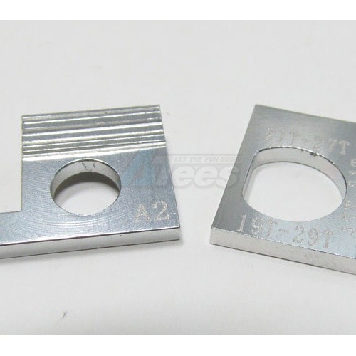 GPM Racing Kyosho Mini-Z AWD Aluminum Motor Spacer (motor Gear 17t With Main Gear 31t ) (motor Gear 19t With Main Gear 29t) (motor Gear 21t With Main Gear 27t) - 1 Pair Silver