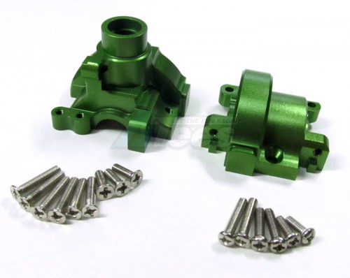 GPM Racing HPI Nitro MT 2 Aluminum Front / Rear Gear Box With Screws - 2pcs Set Green
