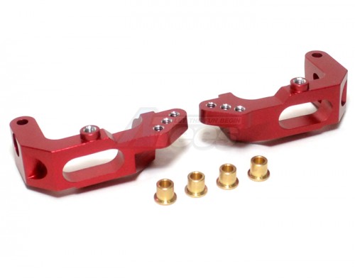 GPM Racing HPI Nitro MT 2 Aluminum Front C-hub (10 Degree Caster) With Flanged Bronze Collars - 1pr Set Red