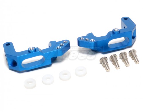 GPM Racing HPI Nitro MT 2 Aluminum Front Bearing C-hub (8 Degree Caster) With Screws & Delrin Collars - Exclude 4x8 Bearing - 1pr Set Blue