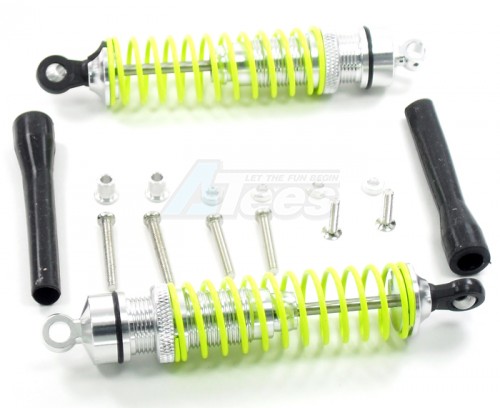 GPM Racing HPI Nitro MT 2 Competition Aluminum Big Bore Front Shocks 100mm (2) Silver (W/ Yellow Springs)