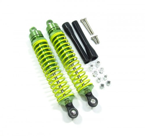 GPM Racing HPI Nitro MT 2 Aluminum Rear Damper (115mm) With Screws & 3mm Lock Nuts & Aluminum Collars & Plastic Black Dust-proof - 1pr Set Green