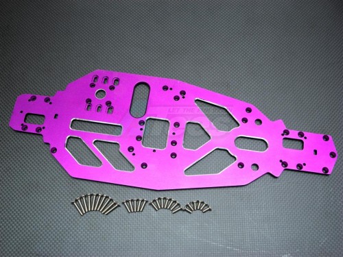 GPM Racing HPI RS4 3 Aluminum Main Chassis (3.0MM) - 1 SET Purple