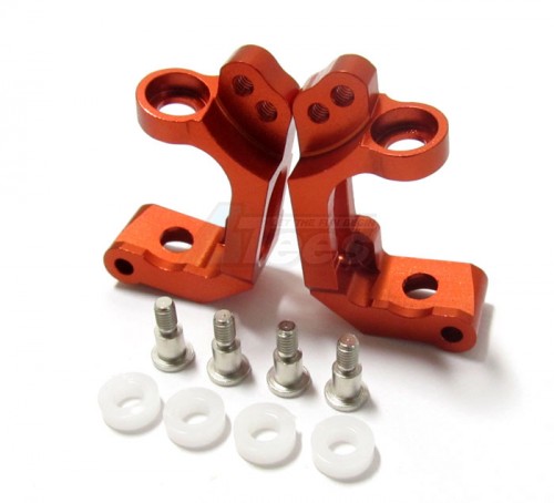 GPM Racing HPI RS4 3 Delrin Front Bearing C-Hub With Collars & Shims & Screws 1 Pair Set Orange