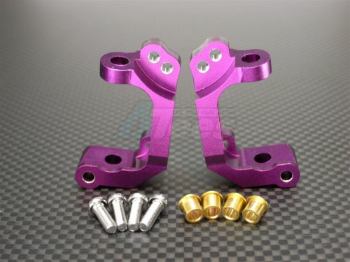 GPM Racing HPI RS4 3 Delrin Front Bearing C-Hub With Collars & Shims & Screws 1 Pair Set Purple